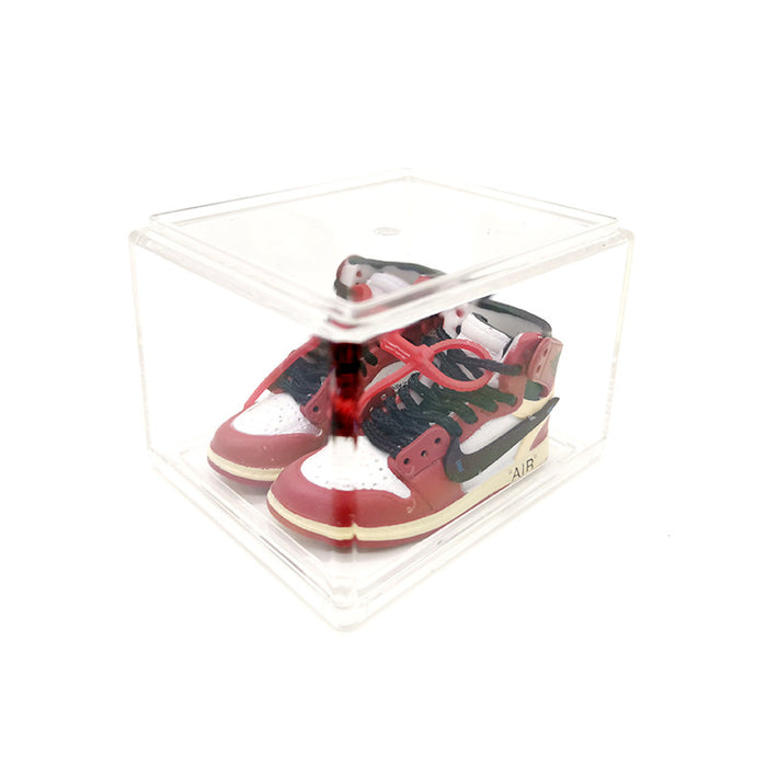 Wholesale Enamel Sneakers Plastic Transparent Box Keychains Ornaments JDC-KC-TuoH009