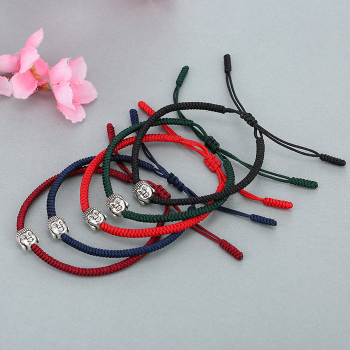 Wholesale diamond knot Buddha head creative hand knitting Buddha bracelet  MOQ≥3 JDC-BT-QiuX022