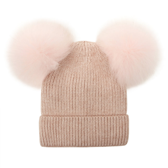 Wholesale Hat Wool and Fleece Double Wool Ball Parent-child Hat MOQ≥2 JDC-FH-Xiami003