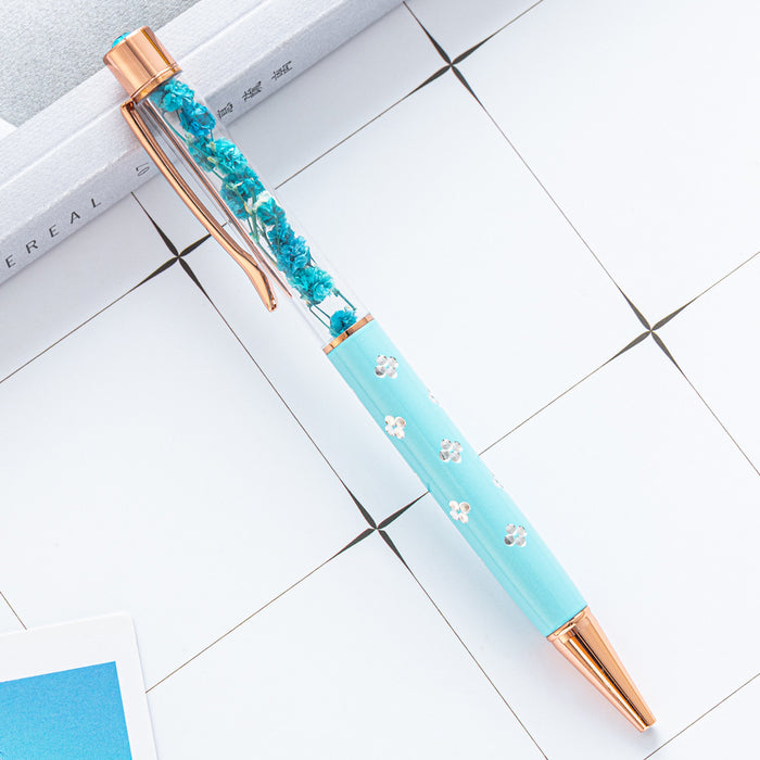 Wholesale Dried Flower DIY Metal Ballpoint Pen MOQ≥2 JDC-BP-Huah058