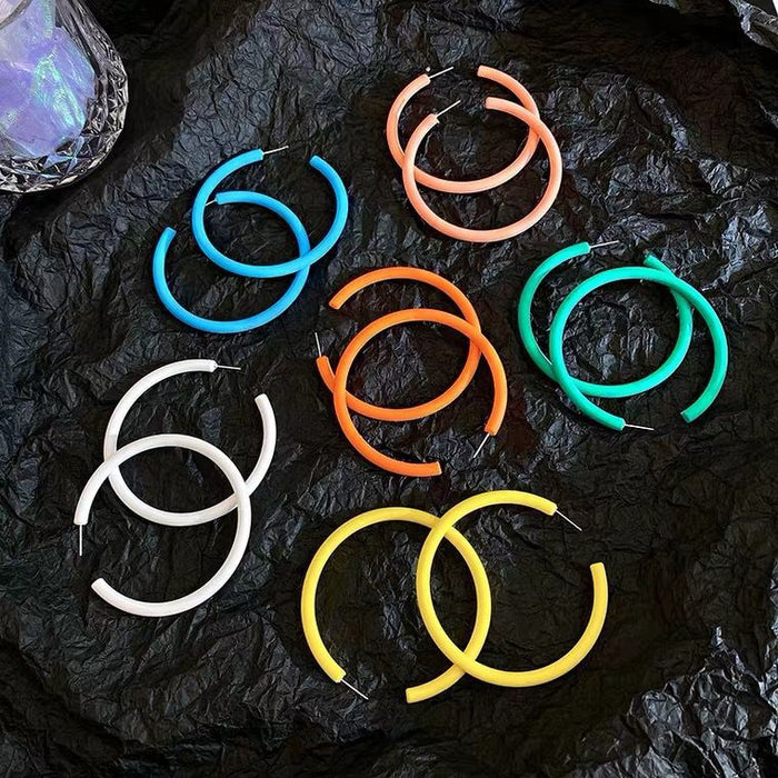 Jewelry WholesaleWholesale candy color large circle circle earrings JDC-ES-LP003 Earrings 玲平 %variant_option1% %variant_option2% %variant_option3%  Factory Price JoyasDeChina Joyas De China