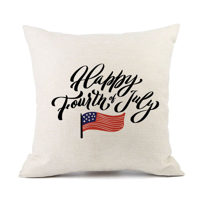 Wholesale 4th of July Independence Day Linen Pillowcase MOQ≥2 JDC-PW-OuH003