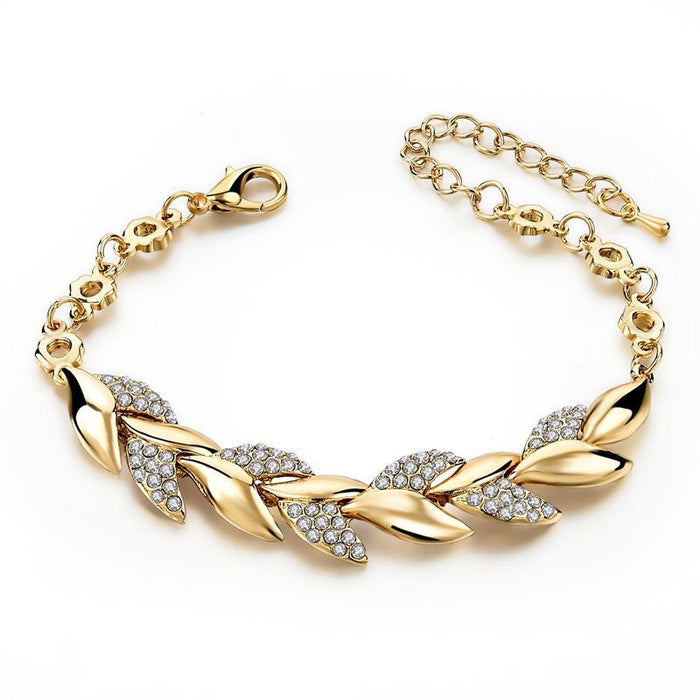 Jewelry WholesaleWholesale Leaf Alloy Diamond Bracelet JDC-BT-LongR001 Bracelet 龙瑞 %variant_option1% %variant_option2% %variant_option3%  Factory Price JoyasDeChina Joyas De China