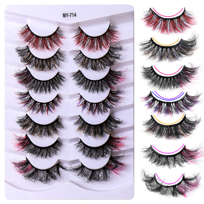 Wholesale Color Stereo Multilayer Thick Mink Hair False Eyelashes JDC-EY-JST009