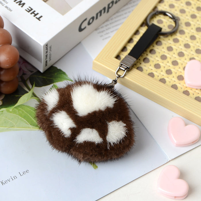 Wholesale Mink Cat's Claw Hair Ball Keychain MOQ≥2 JDC-KC-HGuan002