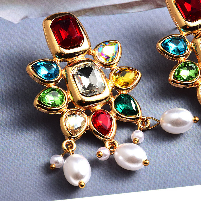 Jewelry WholesaleWholesale Color Rhinestone Pearl Crystal Earrings JDC-ES-SK101 Earrings 深刻 %variant_option1% %variant_option2% %variant_option3%  Factory Price JoyasDeChina Joyas De China