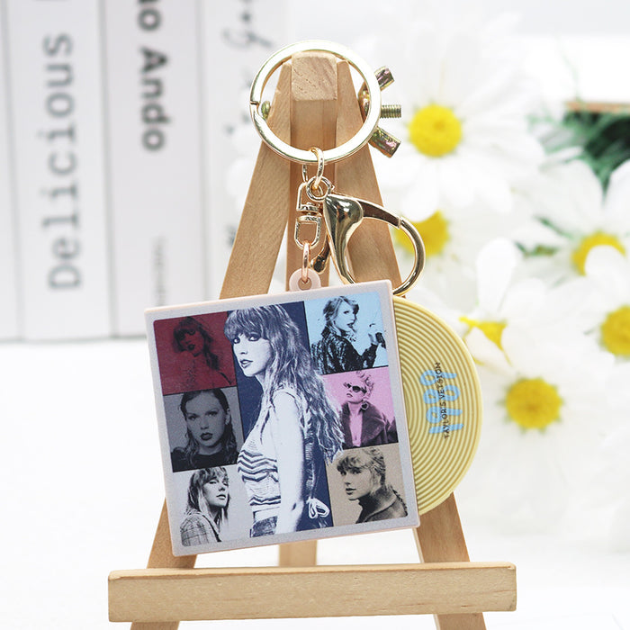 Wholesale PVC Album Simulation Record Keychain JDC-KC-Gaopu001