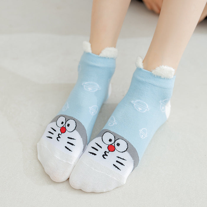 Wholesale socks summer cute cartoon personality three-dimensional ears light mouth blue boat socks JDC-SK-CYu011