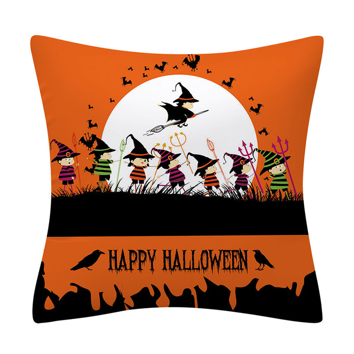 Wholesale Pillowcase Orange Halloween Polyester Pillowcase JDC-PW-Mengde005