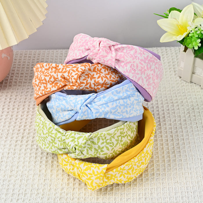 Wholesale Yellow Fabric Floral Headband JDC-HD-wuxuan002