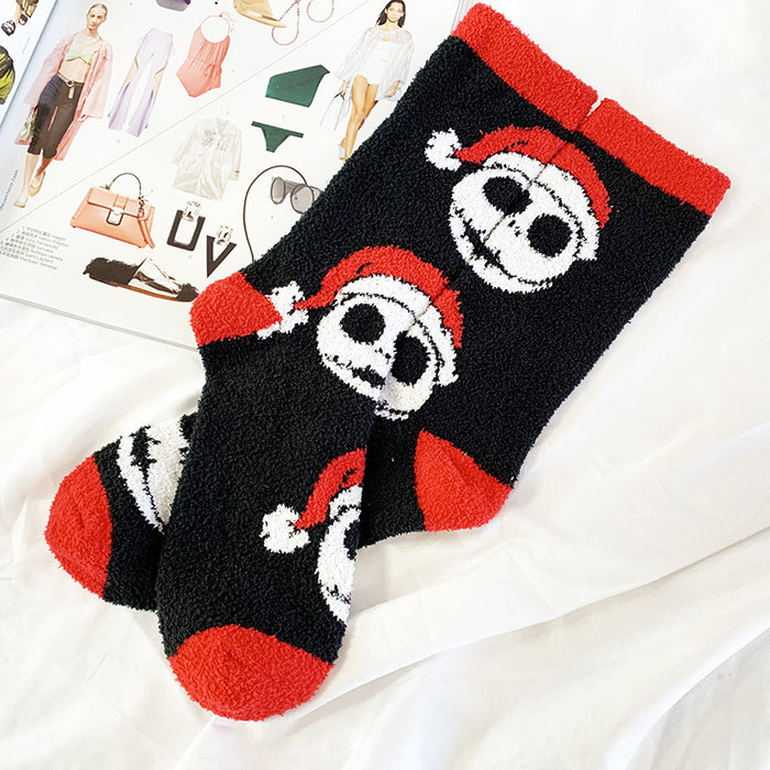 Wholesale Sock Coral Fleece Medium Tube Breathable Sweat-absorbent Christmas JDC-SK-YiYan029