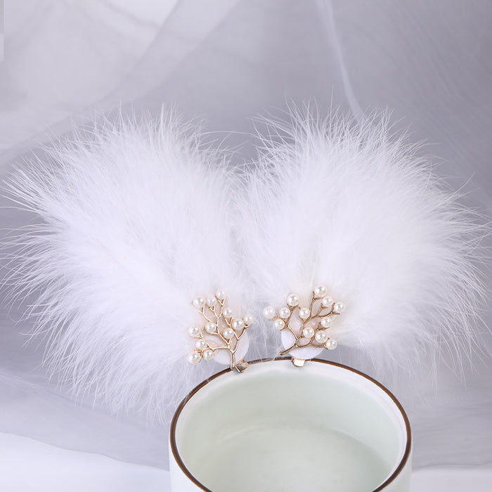 Wholesale Feather Hairpin Plush Children JDC-HC-ZanNiang001