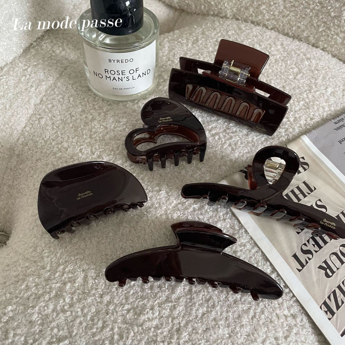 Wholesale Hair Clips Acrylic Elegant Brown Grab Clips JDC-HC-JunH001