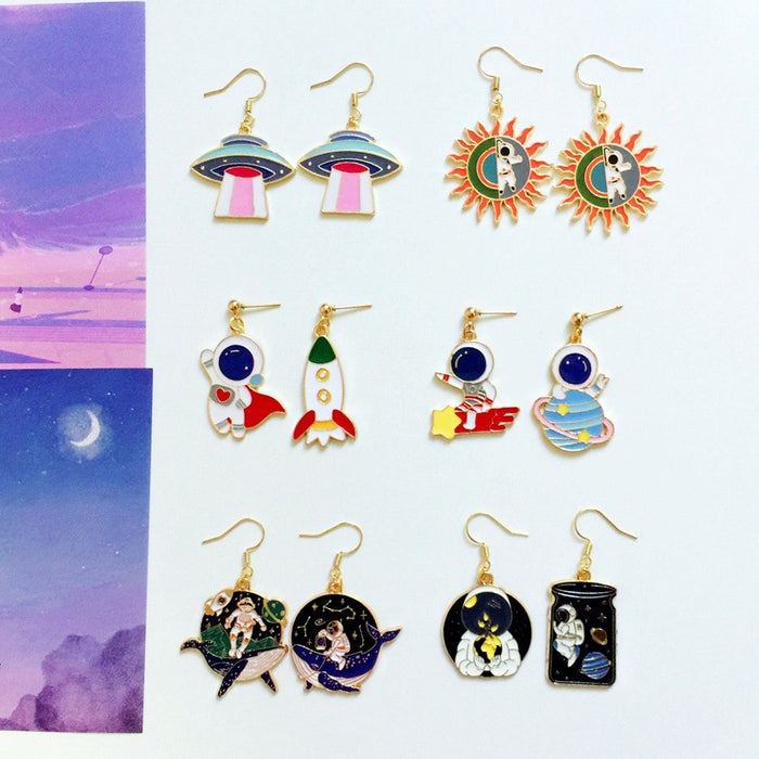 Wholesale Earrings Alloy Ceramic Cartoon Earrings MOQ≥10 JDC-ES-Lxx005