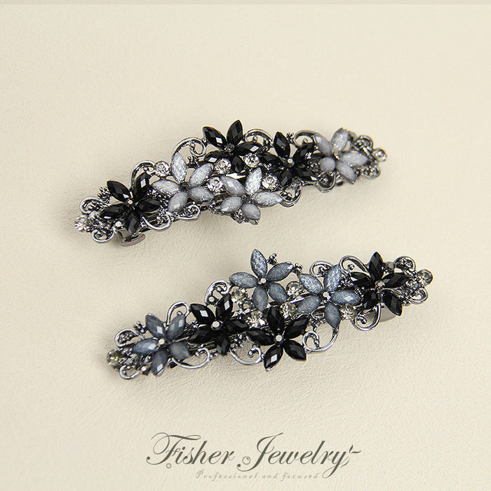 Wholesale Hair Clips Alloy Rhinestone Vintage Elegant Spring Clip JDC-HC-FSE003