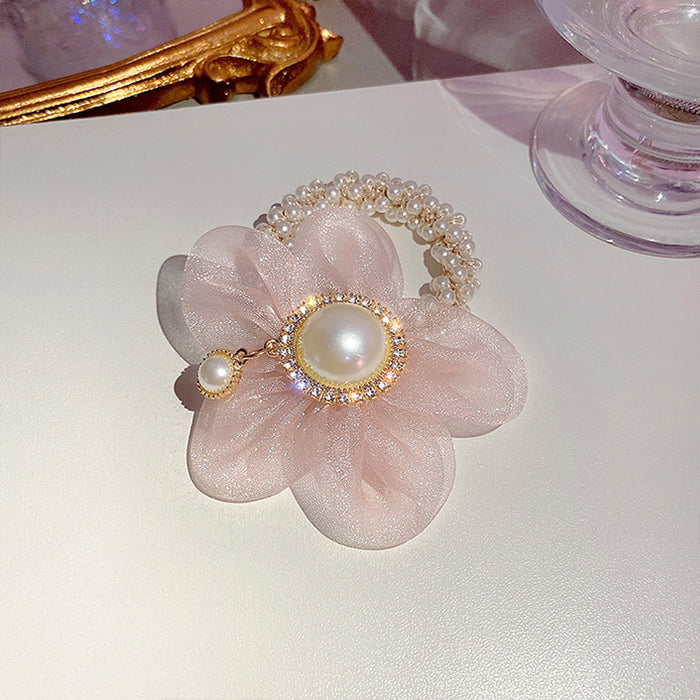 Jewelry WholesaleWholesale flower pearl hair rope tie hair elastic band hair ring JDC-HS-Hengbei002 Hair Scrunchies 衡倍 %variant_option1% %variant_option2% %variant_option3%  Factory Price JoyasDeChina Joyas De China