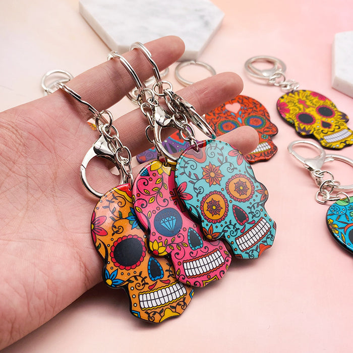 Jewelry WholesaleWholesale acrylic skull color keychain for halloween JDC-KC-LYan001 Keychains 翌焱 %variant_option1% %variant_option2% %variant_option3%  Factory Price JoyasDeChina Joyas De China