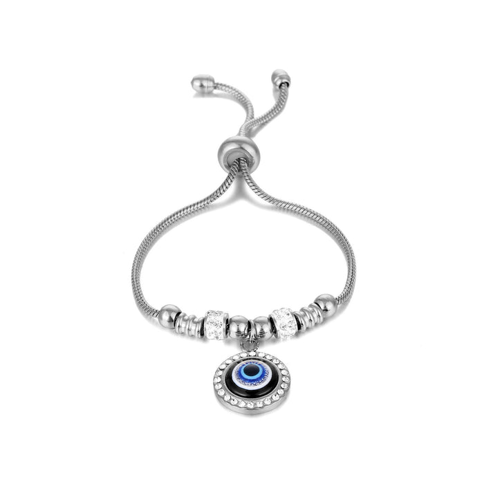 Wholesale Bracelet Stainless Steel Turkey Devil Eye Adjustable MOQ≥10 JDC-BT-FaM002