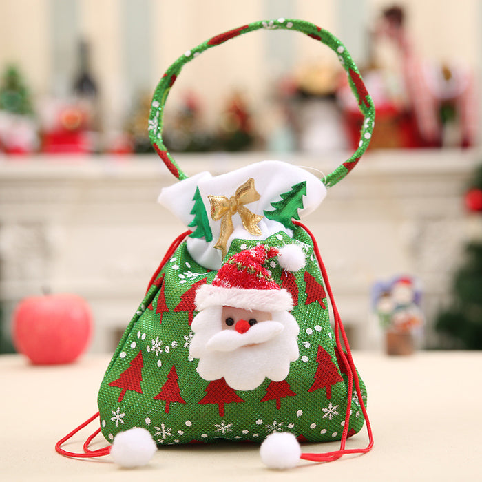 Wholesale Jewelry Wrapping Cloth Christmas Sack Cartoon Gift Bag JDC-JP-HB005