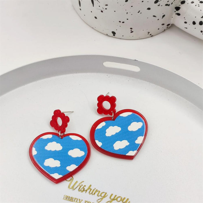 Jewelry WholesaleWholesale S925 Silver Needle Fruit Cherry Blossom Rose Acrylic Love Earrings JDC-ES-FX004 Earrings 繁瑆 %variant_option1% %variant_option2% %variant_option3%  Factory Price JoyasDeChina Joyas De China