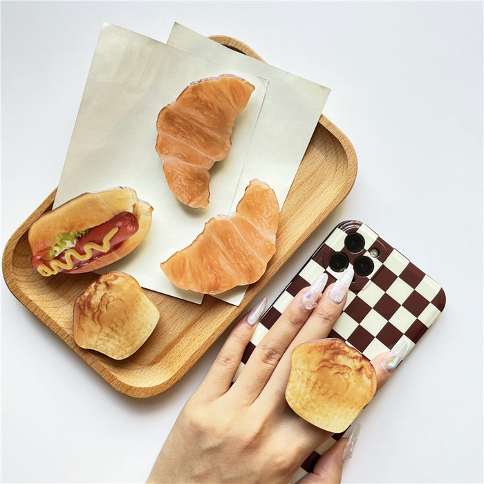 Wholesale Grips Simulation Food Toy Bread Airbag Bracket Mobile Phone Holder JDC-PS-Chwei003