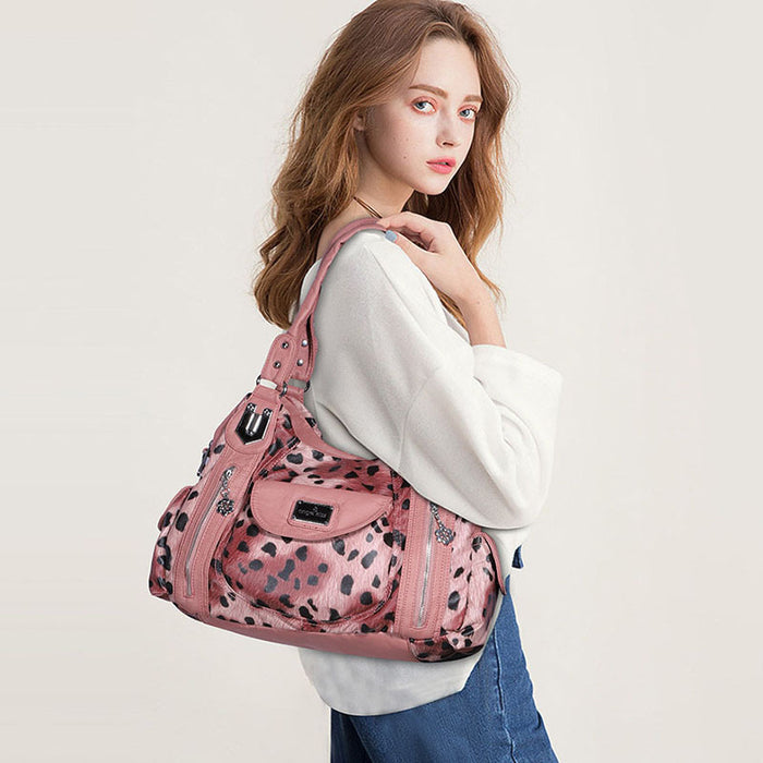 Wholesale Shoulder Bag PU Leopard Print Large Capacity Portable Diagonal Cross JDC-SD-TSZW002