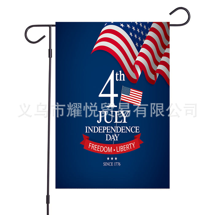 Wholesale 4th of July Independence Day Linen Garden Flag Double Sided Printing Garden Flag MOQ≥2 JDC-DC-YaoYue002