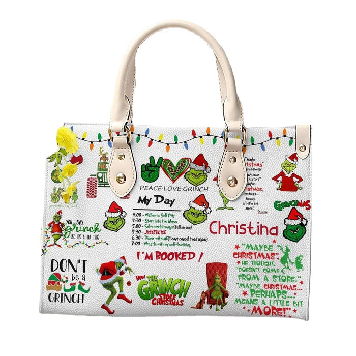 Wholesale Handbag PU Christmas Cute Cartoon Printing Large Capacity JDC-HB-Xinp001