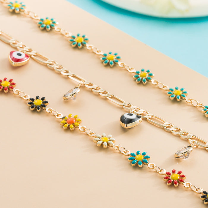 Jewelry WholesaleWholesale Simian Style Gold Plated Micro Inlaid Zircon Small Daisy Necklace JDC-NE-yiseng004 Necklaces 镱森 %variant_option1% %variant_option2% %variant_option3%  Factory Price JoyasDeChina Joyas De China