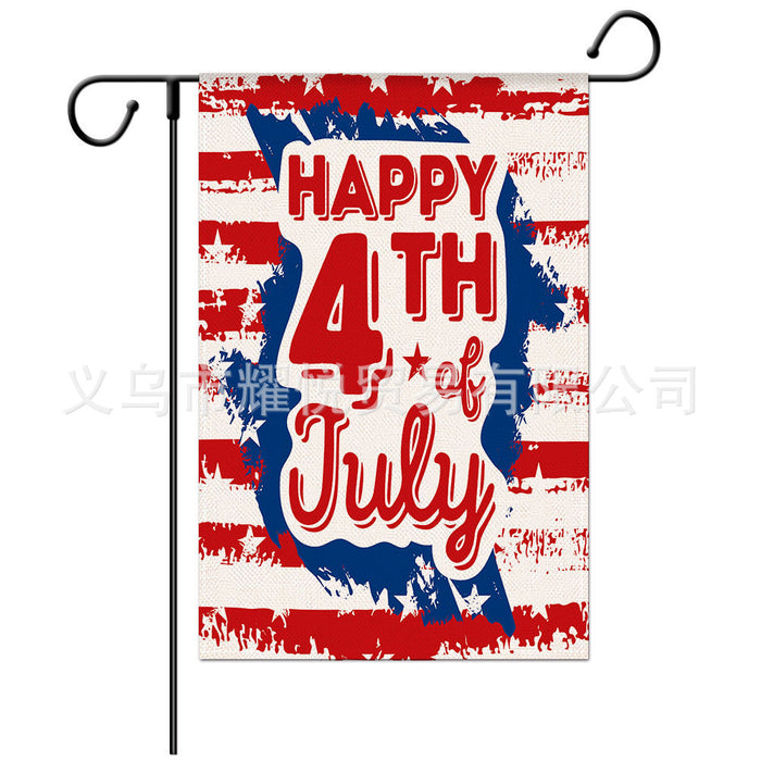 Wholesale 4th of July Independence Day Linen Garden Flag Double Sided Printing Banner MOQ≥2 JDC-DC-YaoYue003