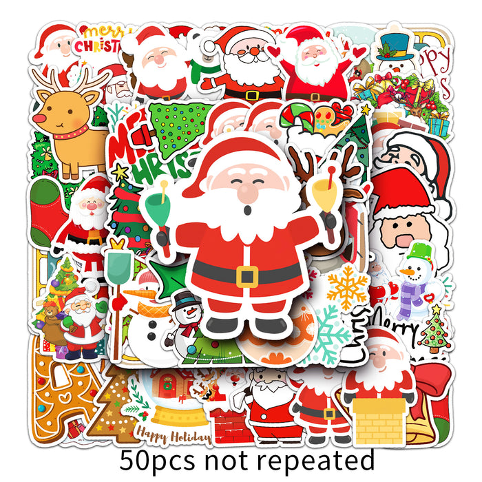 Wholesale Sticker PVC Waterproof Christmas Cartoon 50 Pieces MOQ≥3 JDC-ST-WanM002