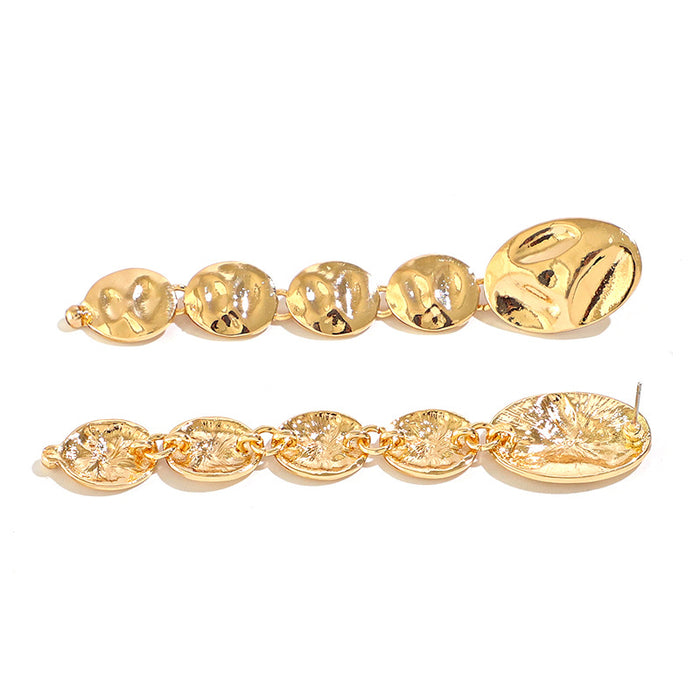 Wholesale Exaggerated Light Luxury Chain Stud Earrings Irregular Pattern JDC-ES-Pak005