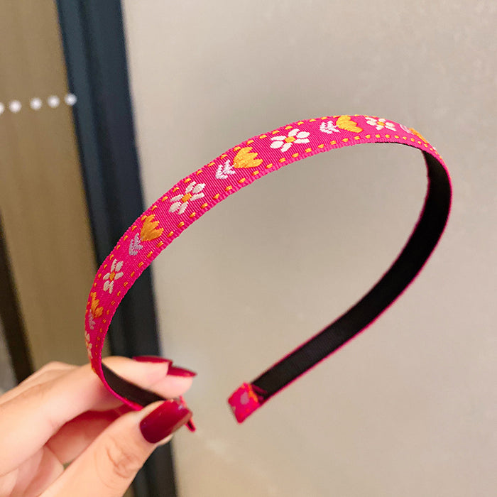 Wholesale Headband Cloth Embroidered Flower French JDC-HD-GeSX001