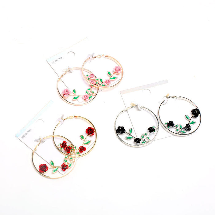 Jewelry WholesaleWholesale trend multicolor rose exaggerated Earrings JDC-ES-LanT001 Earrings 蓝塘 %variant_option1% %variant_option2% %variant_option3%  Factory Price JoyasDeChina Joyas De China