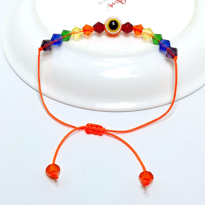 Wholesale Simia Stained Glass Crystal Same Sex Rainbow Eye Bracelet MOQ≥2 JDC-BT-HaoL007