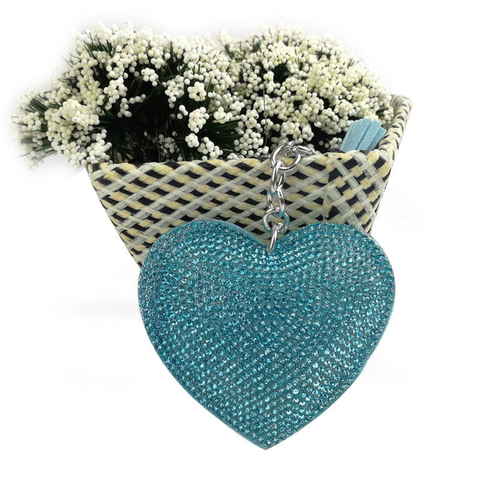 Llavero de aleación de corazón de diamante al por mayor JDC-KC-Huisen001