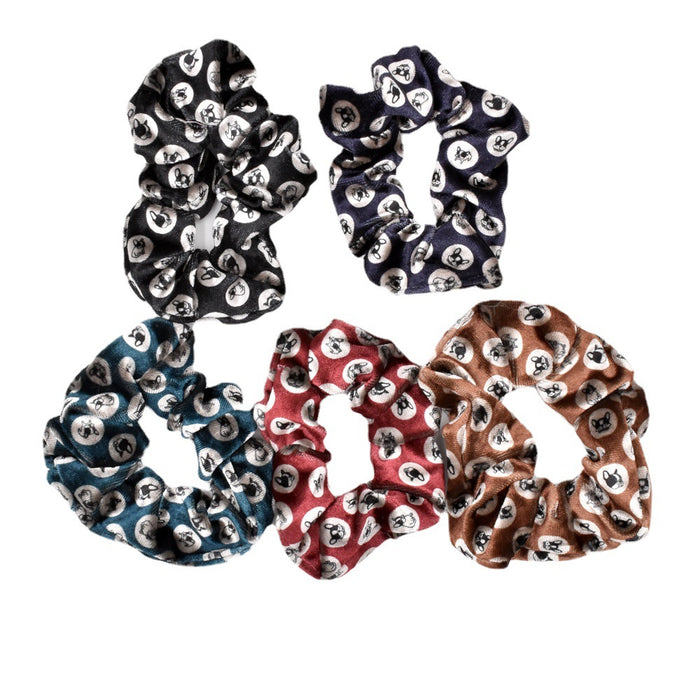 Wholesale gold velvet dog hair ring fabric polka dot large intestine hair ring JDC-HS-GSN002