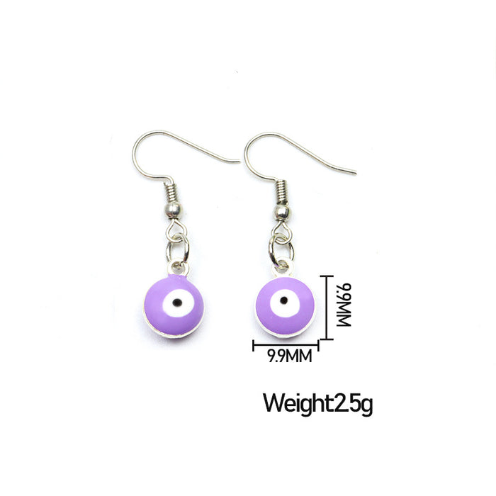 Wholesale Blue Devil Eyes Earrings Double Sided Pendant Ear Hooks JDC-ES-Songx030