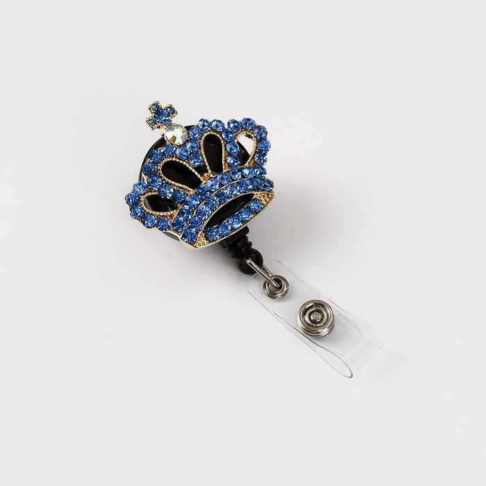 Wholesale Keychains For Backpacks Diamond Crown Easy Pull Buckle ID Card Buckle MOQ≥3 JDC-KC-WHao003