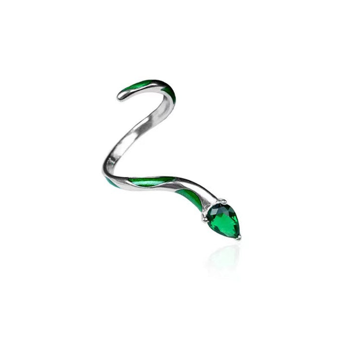 Wholesale Rings Alloy Slytherin Green Snake Knuckle Ring MOQ≥2 JDC-RS-TangX002