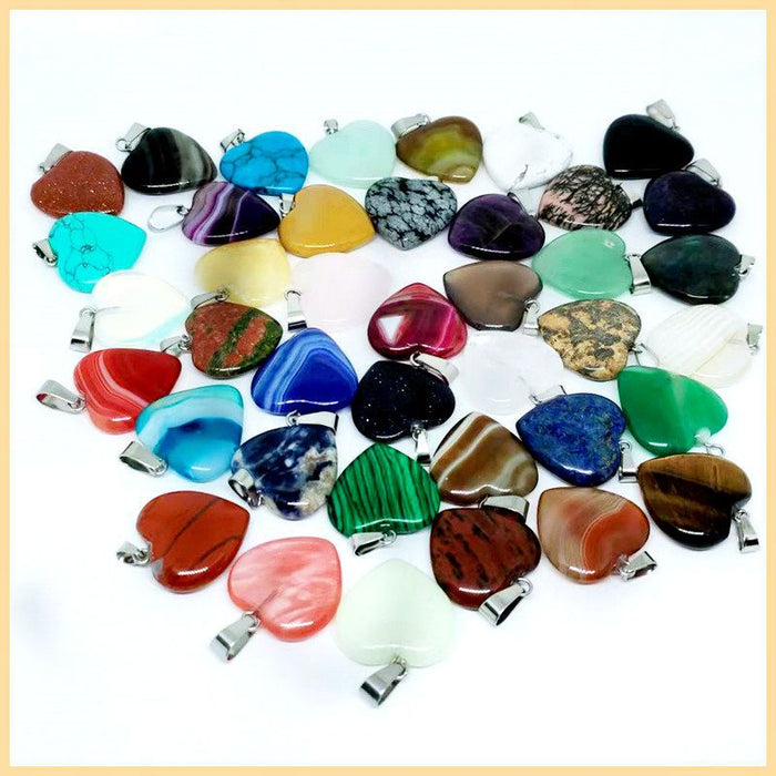 Wholesale Pendant 20MM Heart Pendant Natural Crystal Agate Love JDC-PT-YingHai003