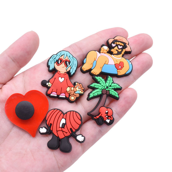 Wholesale Random 100pcs Cartoon Cute PVC DIY Accessories Croc Charms (M) JDC-CCS-RYY033