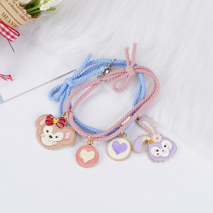 Wholesale Bracelet alloy rubber band cute cartoon magnet magnet hair tie (M) MOQ≥2 JDC-BT-YongY023