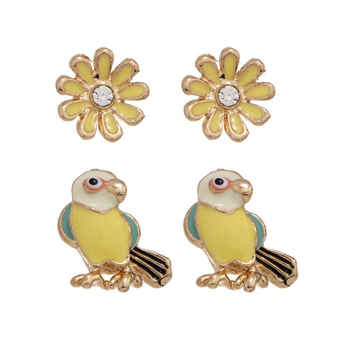 Wholesale Earrings Alloy Flower Bird MOQ≥2 JDC-ES-KaiQ046