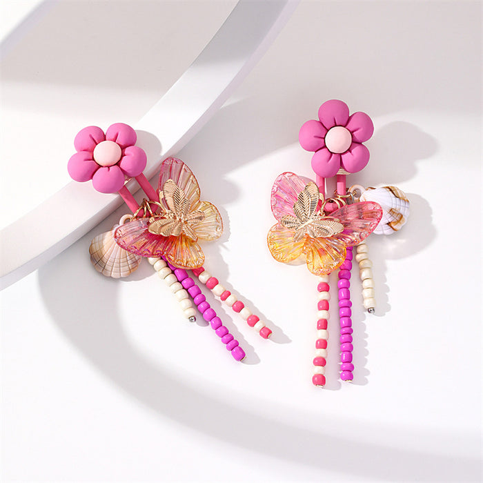 Wholesale Earrings Handmade Flower Shell Butterfly JDC-ES-GuTe020