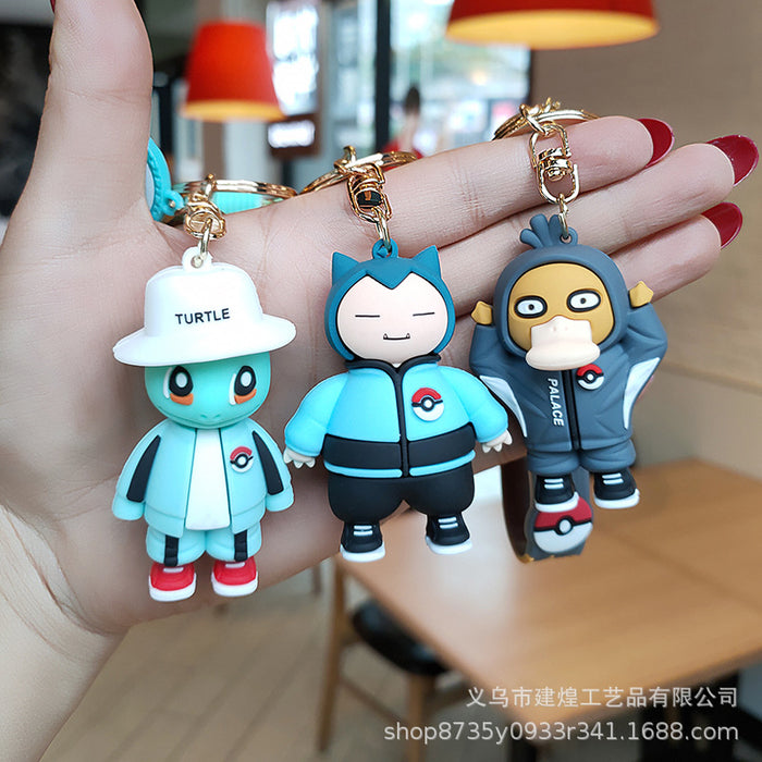 Wholesale new three generations cartoon sweater PVC doll keychain pendant JDC-KC-JianH001