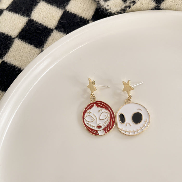 Wholesale Earrings Alloy Halloween Skull Ghost Stud Earrings Ear Clips JDC-ES-Tql015