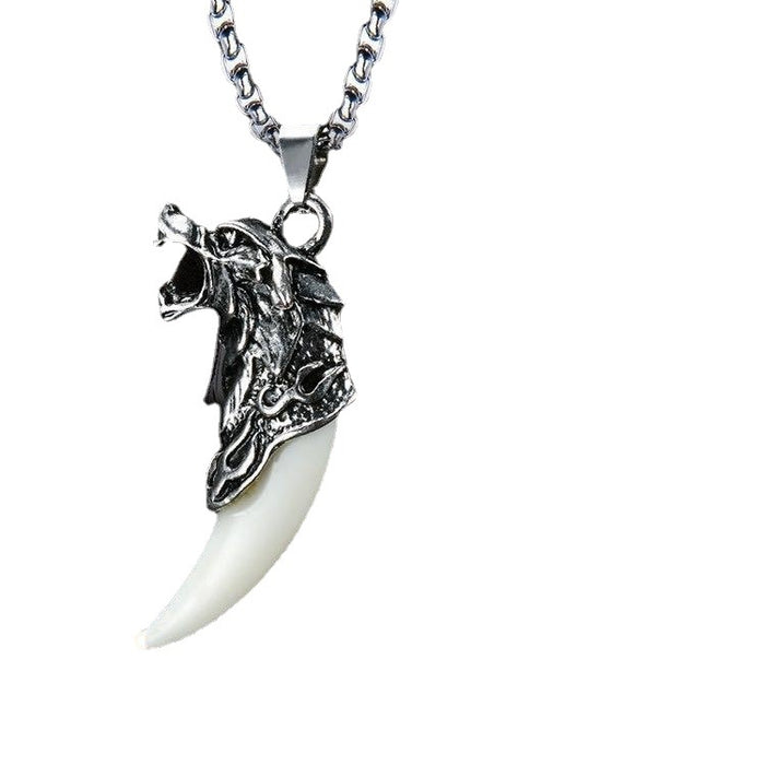 Wholesale Necklace Alloy Wolf Tooth Pendant Men Necklace JDC-NE-JiSha004