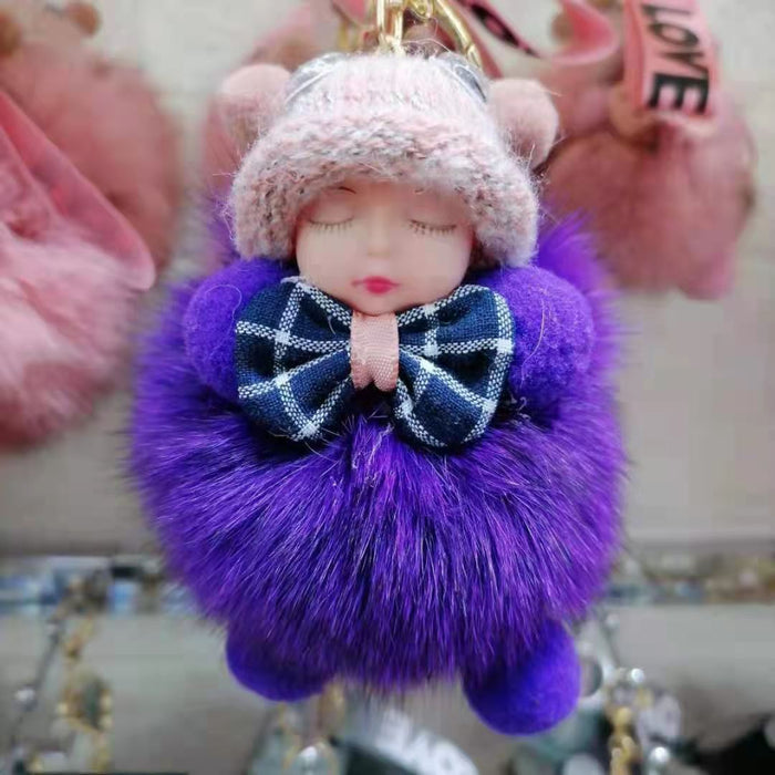 Wholesale Hairball Sleeping Doll Plush Keychain MOQ≥2 JDC-KC-HGuan001