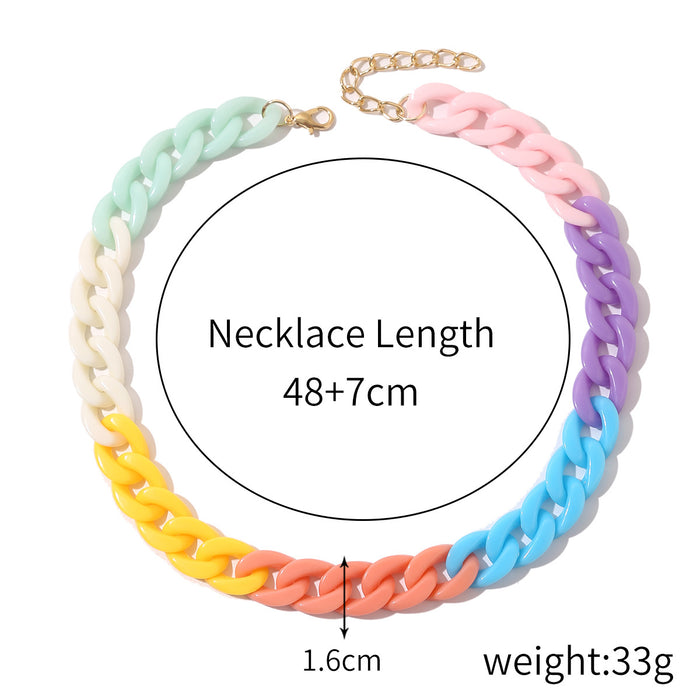 Jewelry WholesaleWholesale Retro Hip Hop Style Fade Resin Acrylic Necklace JDC-NE-GSJY002 Necklaces 嘉溢 %variant_option1% %variant_option2% %variant_option3%  Factory Price JoyasDeChina Joyas De China